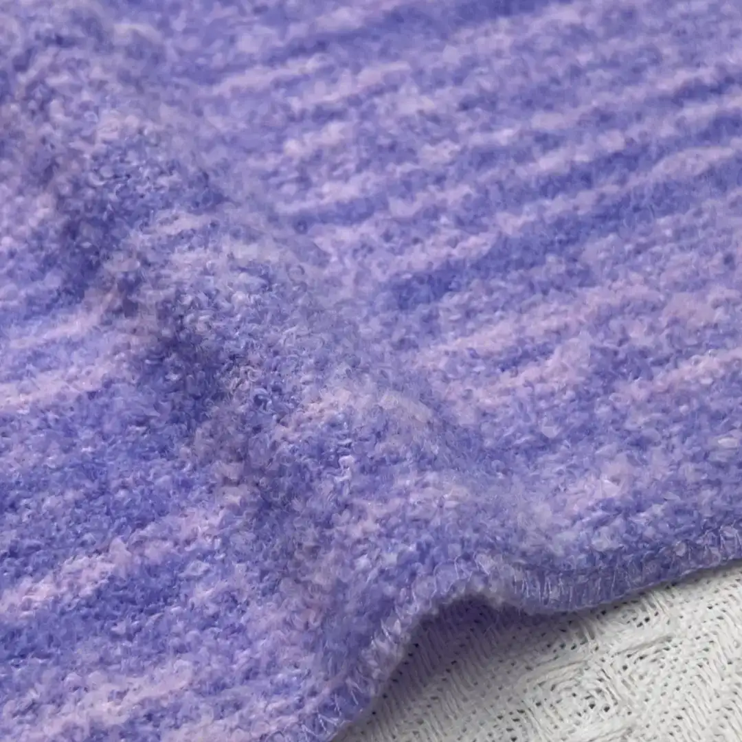 China Yarn for Ladies Vest (Sweater),Men’s Vest (Sweater),Open Cardigan (Sweater),Full-Zipper Cardigan (Sweater),Half-Zipper Cardigan (Sweater),Shirt Long Sleeve Button (Sweater),Crew Neck Pullover (Sweater),Crop Top Pullover (Sweater),T-shirt (Sweater) Boucle Yarn Fancy Yarn Wool Acrylic Recycled Polyester Polyester Elastane purple color buy from China wholesaler bulk order at wholesale price free worldwide shipping Alibaba