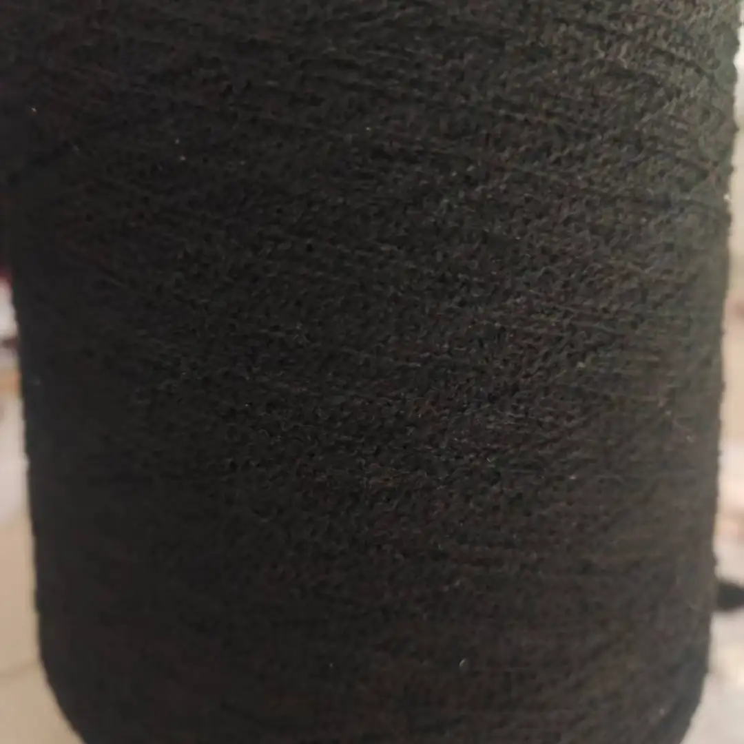 China Yarn for Open Cardigan (Sweater),Full-Zipper Cardigan (Sweater),Half-Zipper Cardigan (Sweater) Flat Tape Yarn Fancy Yarn Recycled Polyester Cotton Polyester BLACK color buy from China wholesaler bulk order at wholesale price free worldwide shipping Alibaba