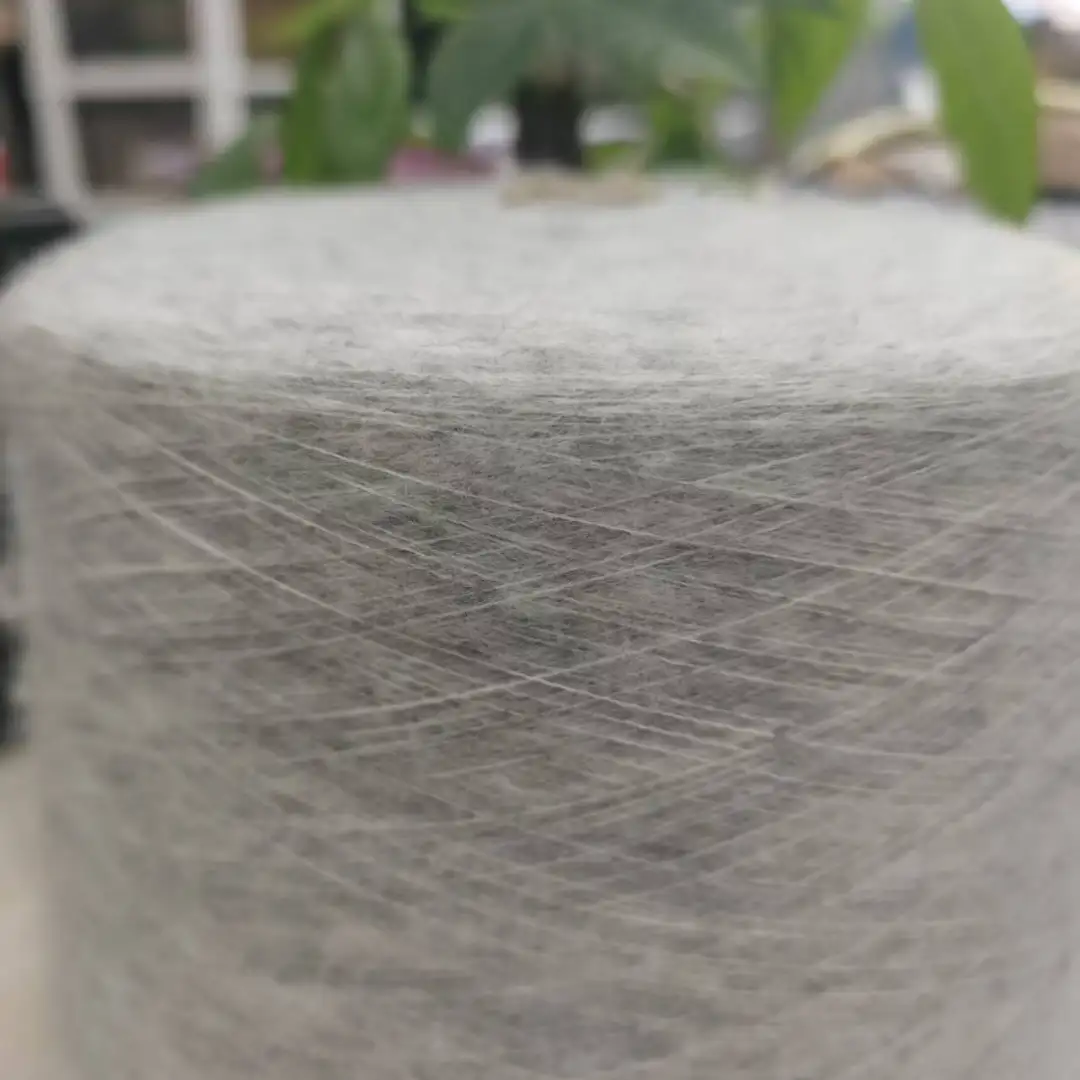 China Yarn for Open Cardigan (Sweater) Mossy Yarn Fancy Yarn Acrylic Recycled Polyester Spandex Gray color buy from China wholesaler bulk order at wholesale price free worldwide shipping Alibaba