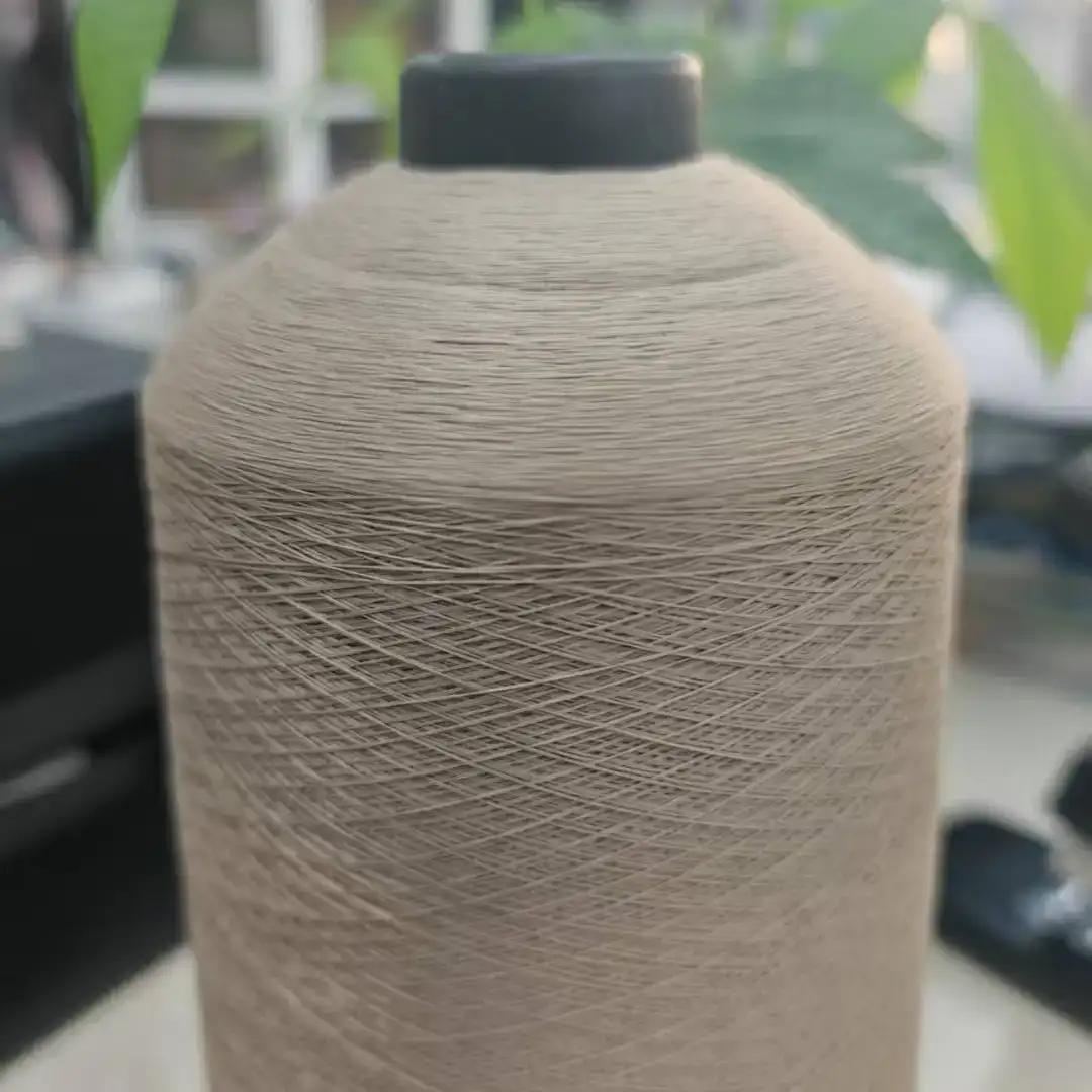 China Yarn for Full-Zipper Cardigan (Sweater),Half-Zipper Cardigan (Sweater),Shirt Long Sleeve Button (Sweater) Raw Polyester Filament Raw Yarn Polyester light tan color buy from China wholesaler bulk order at wholesale price free worldwide shipping Alibaba