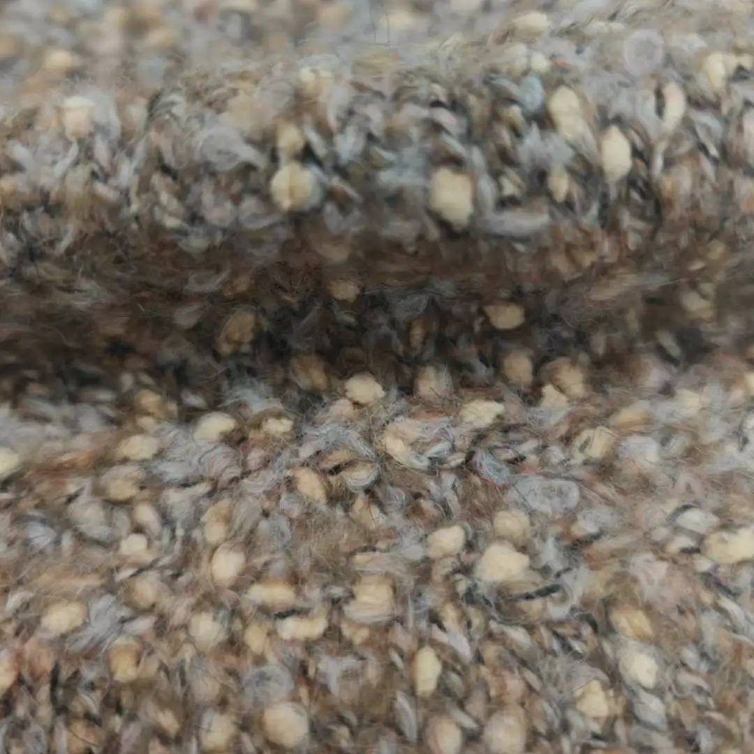 China Yarn for Open Cardigan (Sweater),Full-Zipper Cardigan (Sweater),Half-Zipper Cardigan (Sweater) Boucle Yarn Fancy Yarn Polyester Acrylic Wool yellowish-brown color buy from China wholesaler bulk order at wholesale price free worldwide shipping Alibaba