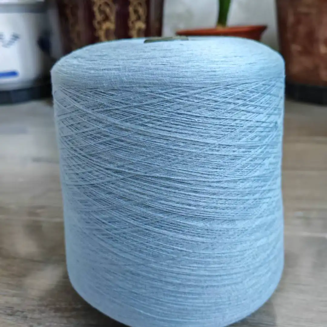 China Yarn for Open Cardigan (Sweater),Full-Zipper Cardigan (Sweater),Half-Zipper Cardigan (Sweater) Semi-Worsted Spun Regular Yarn Cotton blue color buy from China wholesaler bulk order at wholesale price free worldwide shipping Alibaba