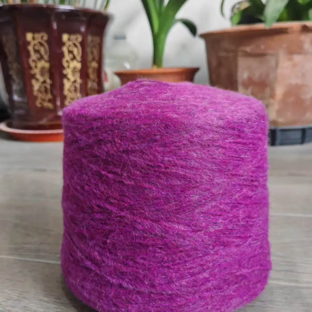 China Yarn for Open Cardigan (Sweater),Full-Zipper Cardigan (Sweater),Half-Zipper Cardigan (Sweater) Air Spun Yarn Fancy Yarn Recycled Polyester Polyester Nylon Acrylic Wool purple color buy from China wholesaler bulk order at wholesale price free worldwide shipping Alibaba