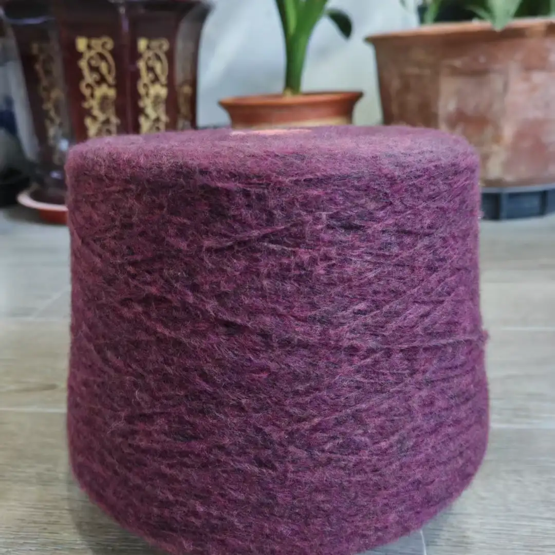 China Yarn for Open Cardigan (Sweater),Full-Zipper Cardigan (Sweater),Half-Zipper Cardigan (Sweater) Air Spun Yarn Fancy Yarn Recycled Polyester Polyester Acrylic Nylon Wool purple color buy from China wholesaler bulk order at wholesale price free worldwide shipping Alibaba