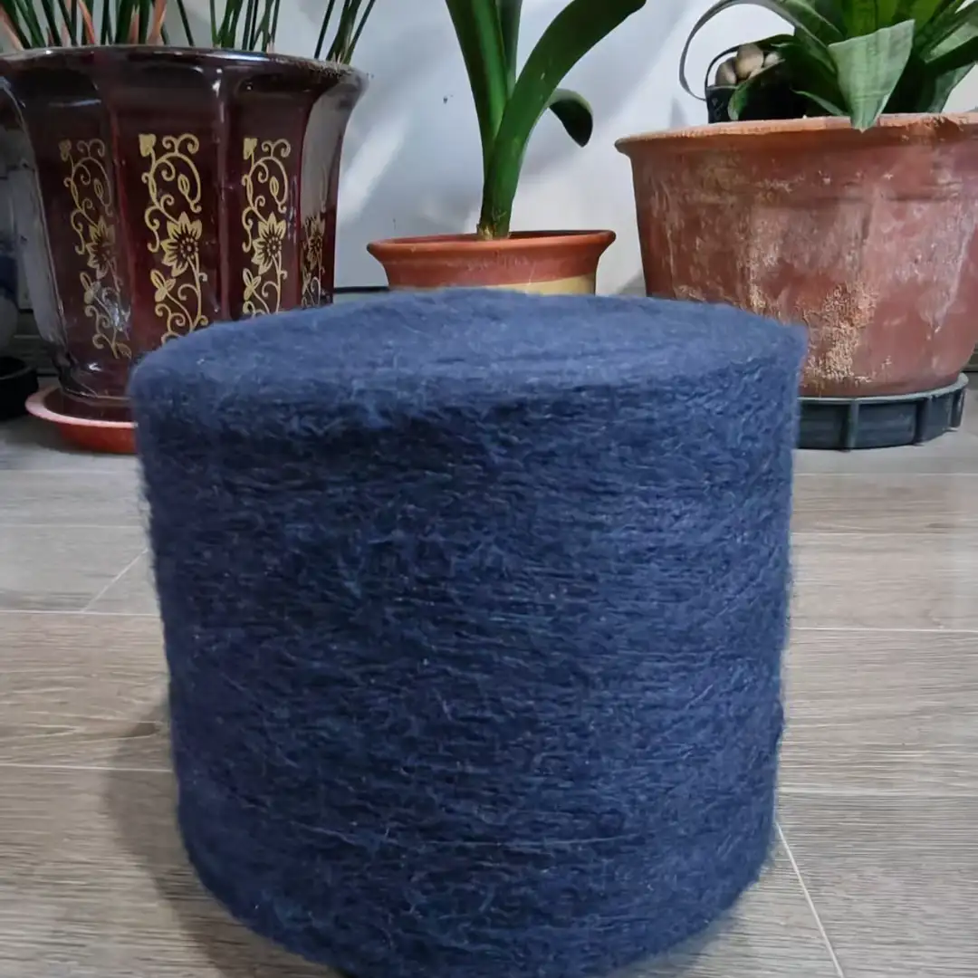 China Yarn for Open Cardigan (Sweater),Full-Zipper Cardigan (Sweater),Half-Zipper Cardigan (Sweater) Mossy Yarn Fancy Yarn Recycled Polyester Polyester Acrylic Wool Spandex dark blue color buy from China wholesaler bulk order at wholesale price free worldwide shipping Alibaba