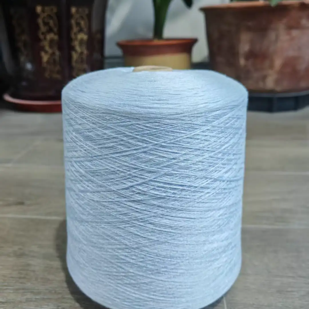 China Yarn for Open Cardigan (Sweater),Full-Zipper Cardigan (Sweater),Half-Zipper Cardigan (Sweater) Core Spun Yarn Regular Yarn Eco Vero blue color buy from China wholesaler bulk order at wholesale price free worldwide shipping Alibaba