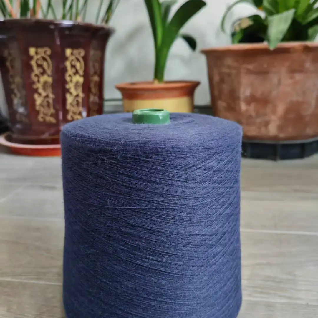 China Yarn for Full-Zipper Cardigan (Sweater),Half-Zipper Cardigan (Sweater),Shirt Long Sleeve Button (Sweater) Ring Spun Regular Yarn Cotton Recycled Polyester blue color buy from China wholesaler bulk order at wholesale price free worldwide shipping Alibaba