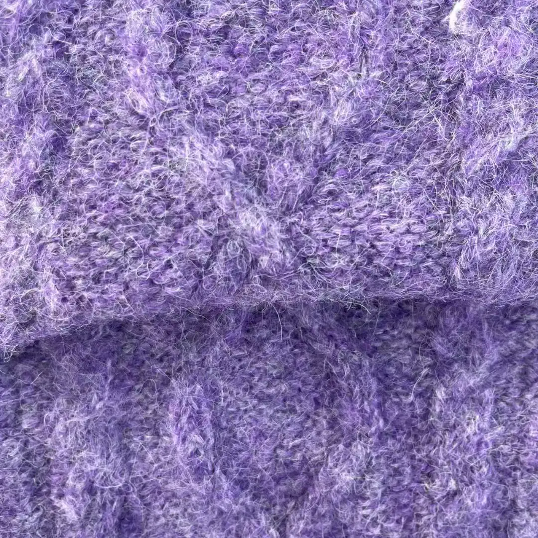 China Yarn for Open Cardigan (Sweater),Round Neck Pullover (Sweater),Hoodie  (Sweater),Dresses (Pullover) (Sweater) Mossy Yarn Fancy Yarn Wool Nylon Elastane Recycled Polyester Polyester purple color buy from China wholesaler bulk order at wholesale price free worldwide shipping Alibaba