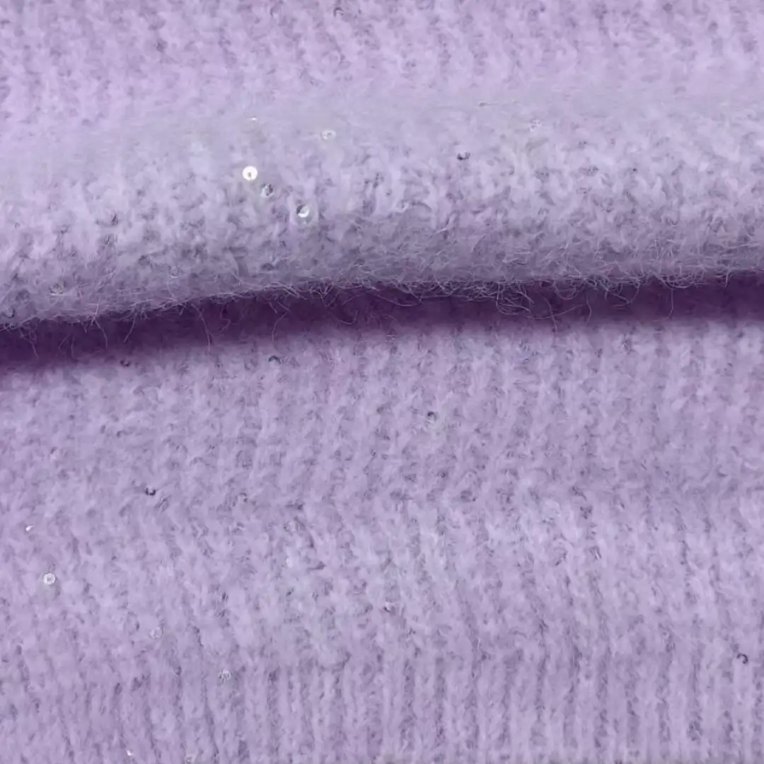 China Yarn for Round Neck Pullover (Sweater),Hoodie  (Sweater),Dresses (Pullover) (Sweater),Skirt (Sweater),Roll Neck Jumper (Sweater) Mossy Yarn Fancy Yarn Wool Nylon Polyester Elastane Sequin blue, purple, sparkling color buy from China wholesaler bulk order at wholesale price free worldwide shipping Alibaba