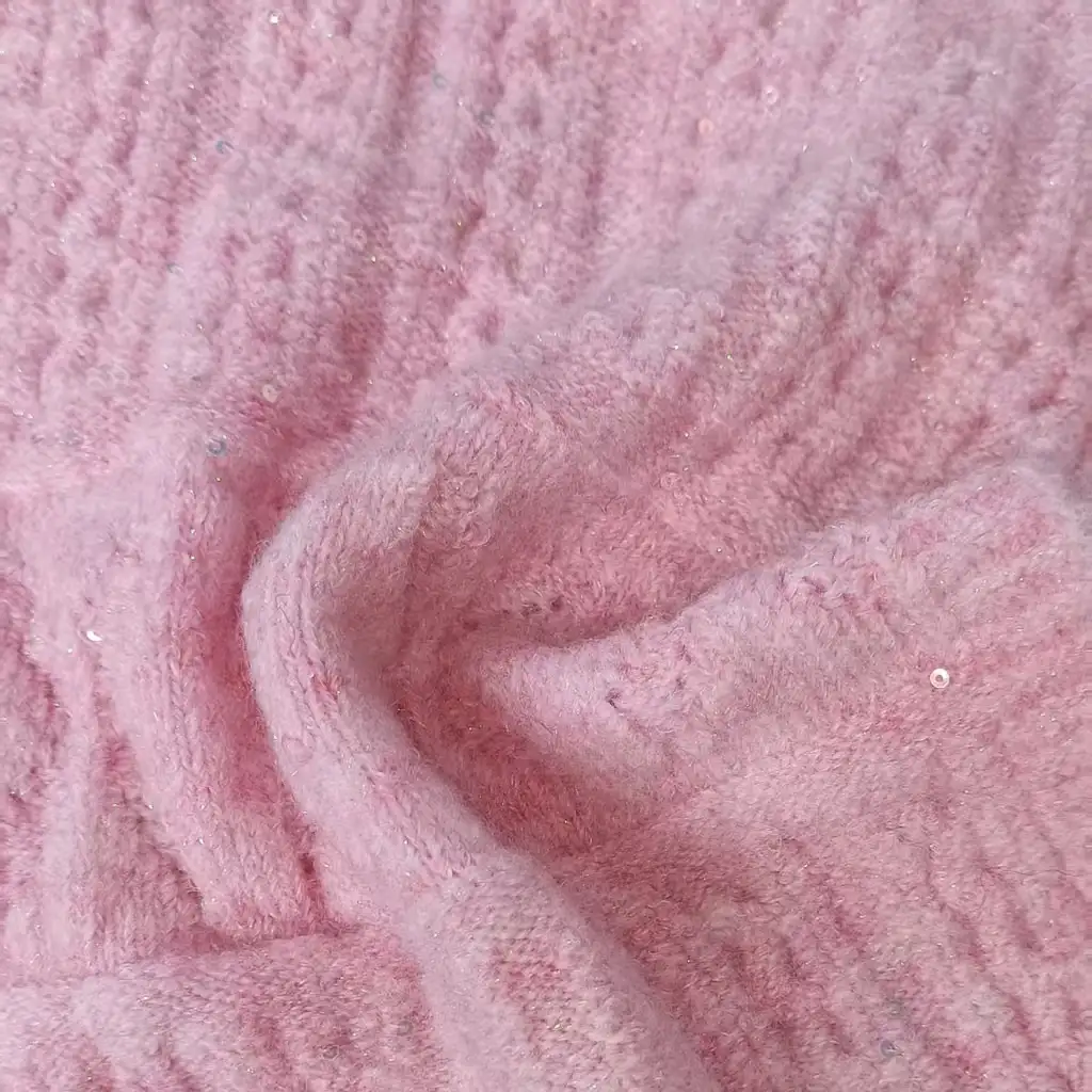 China Yarn for Knitted Jacket (Sweater),Round Neck Pullover (Sweater),Hoodie  (Sweater),Dresses (Pullover) (Sweater) Mossy Yarn Fancy Yarn Wool Acrylic Polyester Lurex Elastane Sequin pink+sparkling color buy from China wholesaler bulk order at wholesale price free worldwide shipping Alibaba
