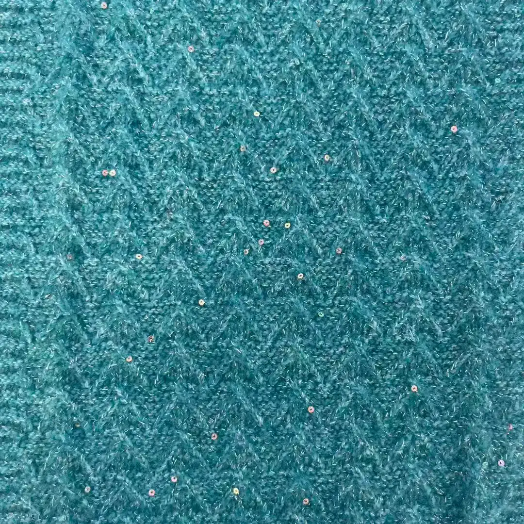 China Yarn for Roll Neck Jumper (Sweater),Kids Ruffled Edge Jumper (Sweater),Gorilla Slim Fit Layer Top (Sweater),Kids Scallop Trims Dress (Sweater) Mossy Yarn Fancy Yarn Acrylic Polyester Lurex Elastane Sequin blue, green color buy from China wholesaler bulk order at wholesale price free worldwide shipping Alibaba