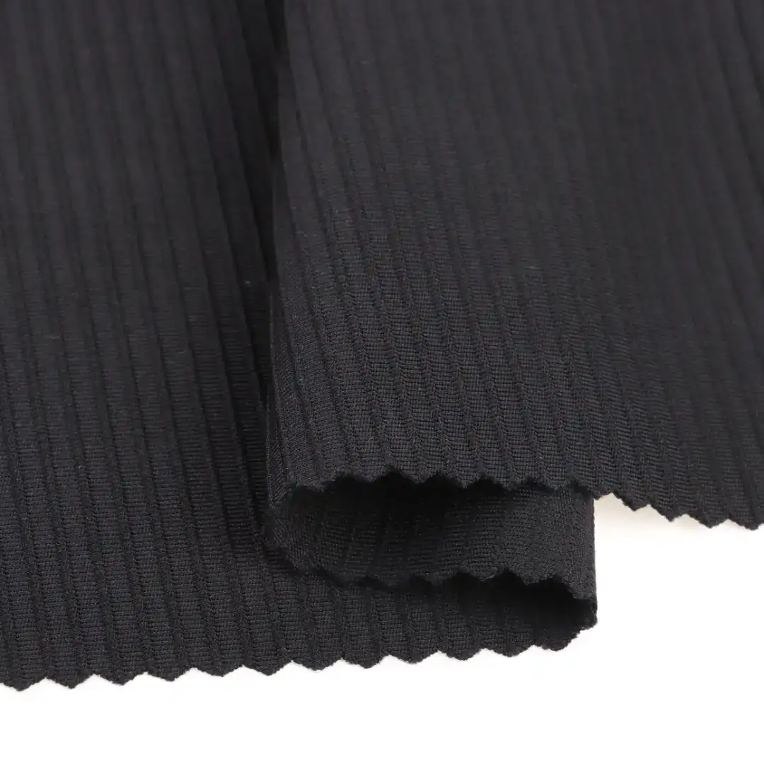 China Fabric for T-Shirt,Tank Top,Dresses (Pullover)  Weft Jacquard Knit Fabric Polyester Elastane black color buy from China wholesaler bulk order at wholesale price free worldwide shipping Alibaba