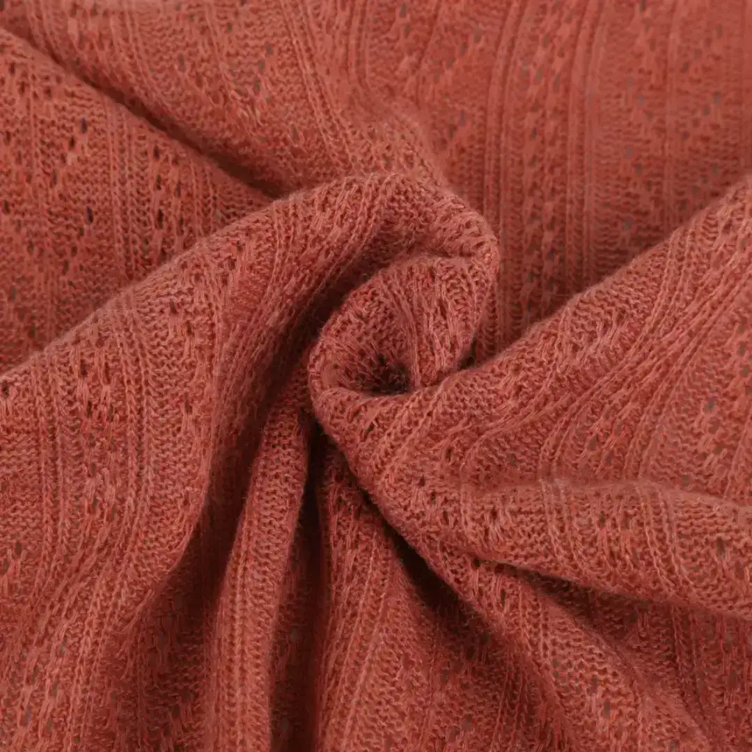 China Fabric for Open Cardigan ,Hoodie   Weft Jacquard Knit Fabric Polyester Rayon Spandex red color buy from China wholesaler bulk order at wholesale price free worldwide shipping Alibaba