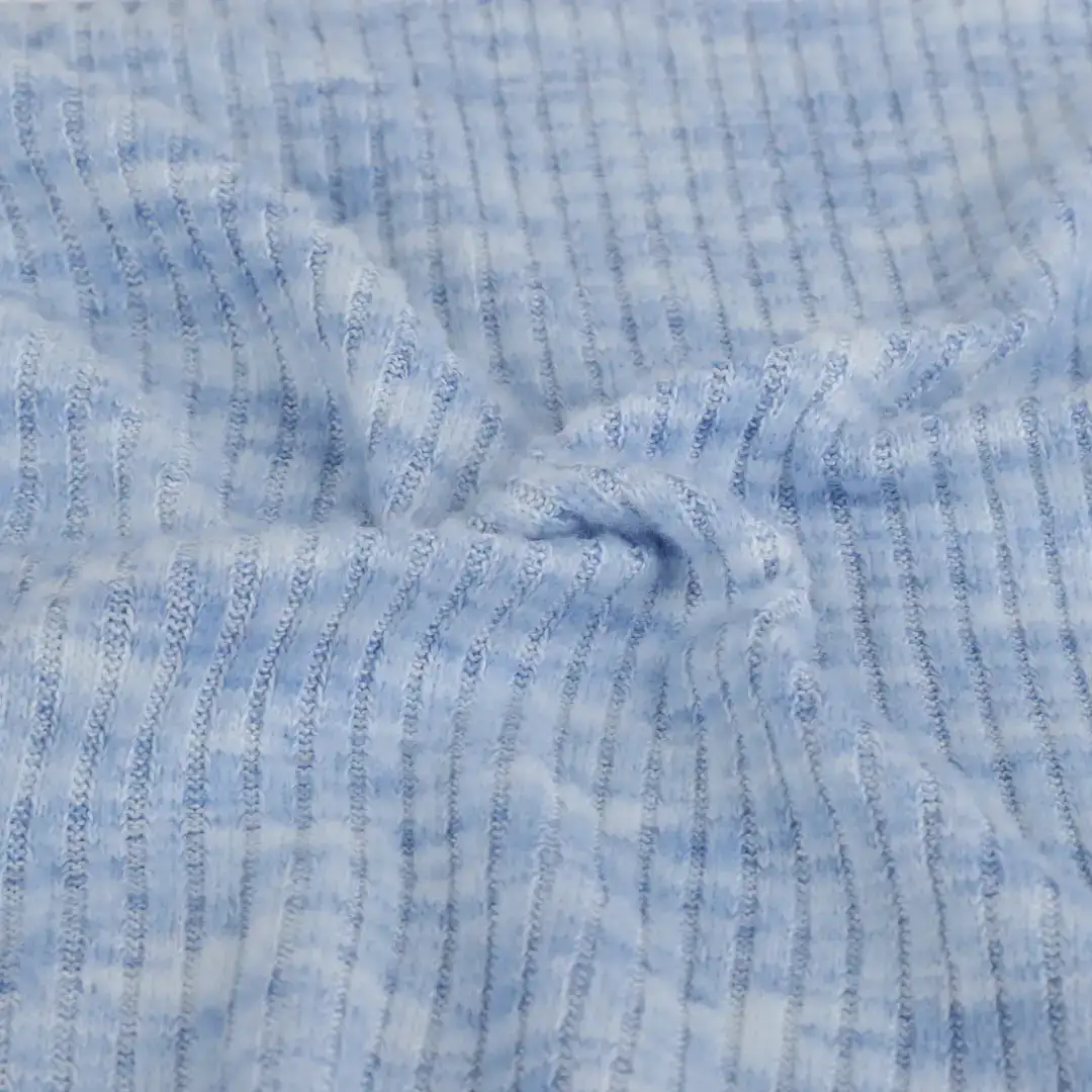 China Fabric for Polo Shirt,Crop Top,Hoodie   Rib Knit Fabric Polyester Spandex Blue color buy from China wholesaler bulk order at wholesale price free worldwide shipping Alibaba