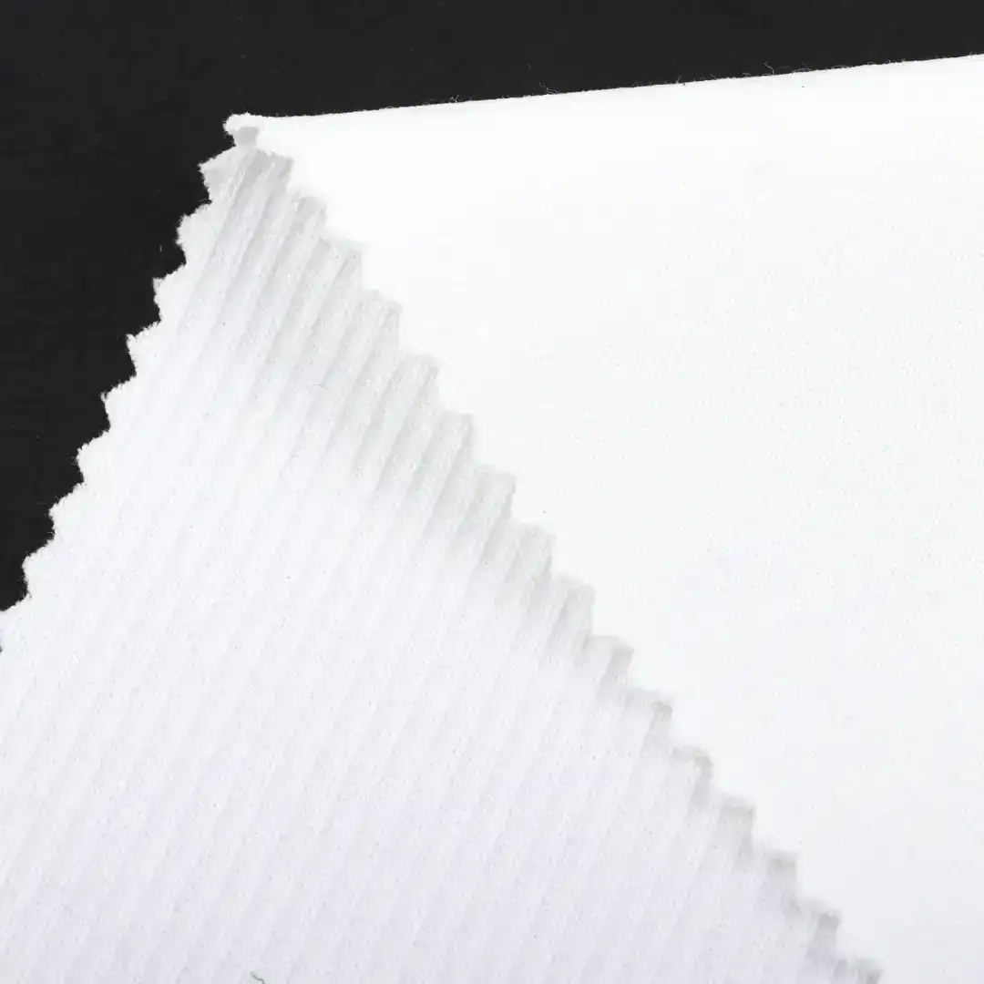 China Fabric for Hoodie  ,Dresses (Pullover)  Rib Knit Fabric Polyester Cotton Elastane white color buy from China wholesaler bulk order at wholesale price free worldwide shipping Alibaba