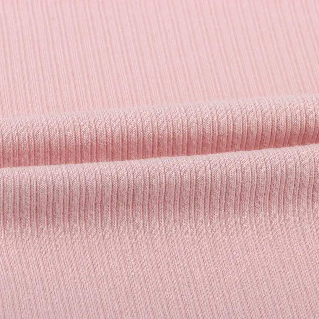 China Fabric for Jackets,Loungewear Rib Knit Fabric Polyester Rayon Spandex PINK color buy from China wholesaler bulk order at wholesale price free worldwide shipping Alibaba