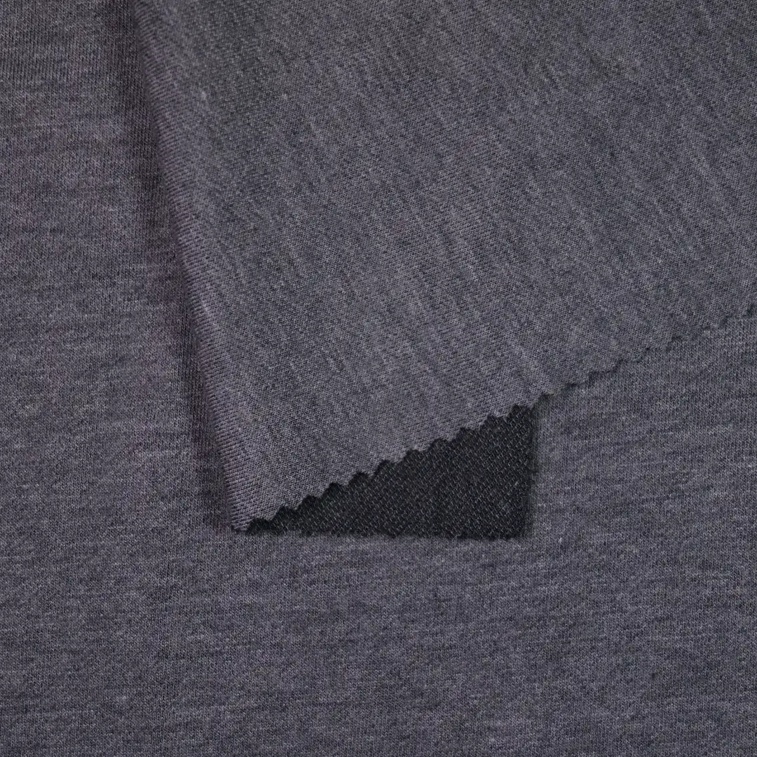 China Fabric for T-Shirt Single Jersey Knit Fabric Polyester Viscose Spandex GRAY color buy from China wholesaler bulk order at wholesale price free worldwide shipping Alibaba