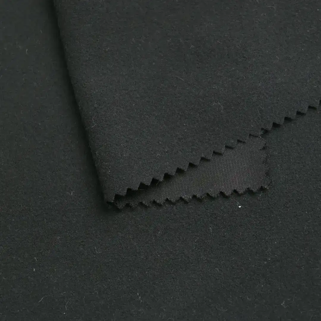 China Fabric for Jackets,Trench Coat,Overcoat Fleece Knit Fabric Polyester BLACK color buy from China wholesaler bulk order at wholesale price free worldwide shipping Alibaba