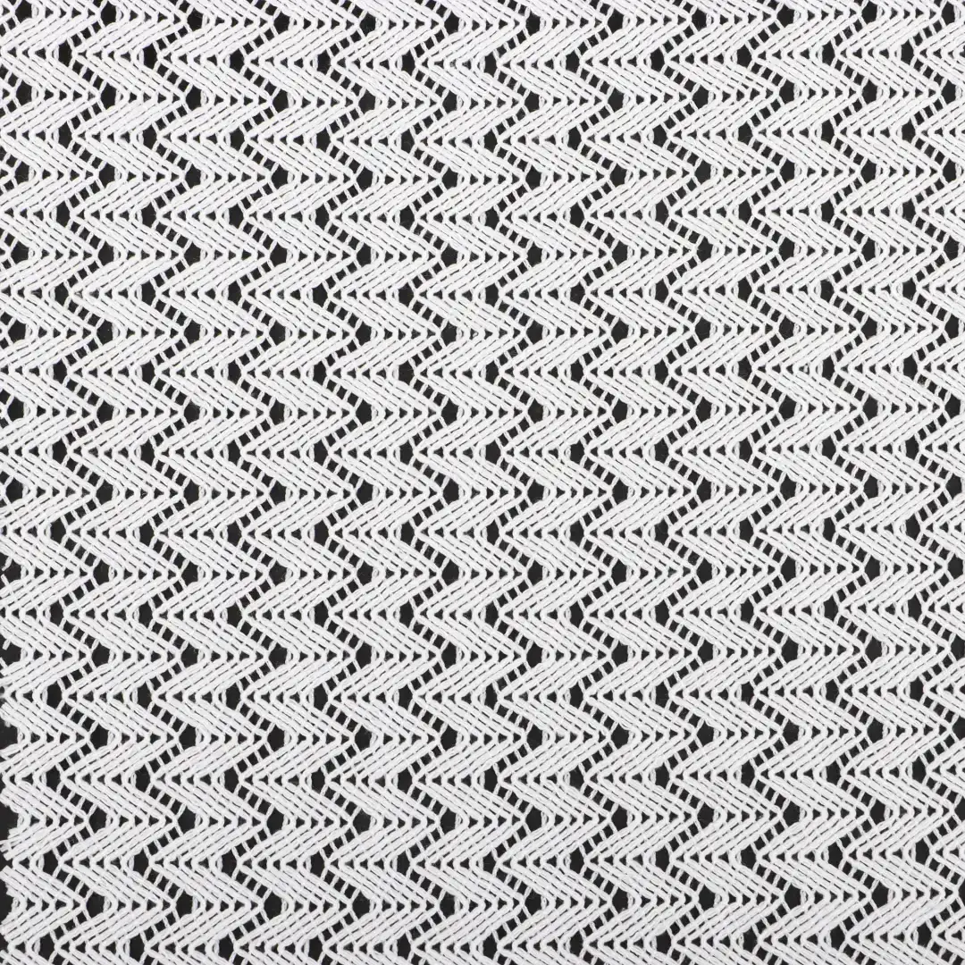 China Fabric for Ladies Vest ,Dresses (Cardigan Open)  Lace Knit Fabric Polyester Cotton Milky white color buy from China wholesaler bulk order at wholesale price free worldwide shipping Alibaba