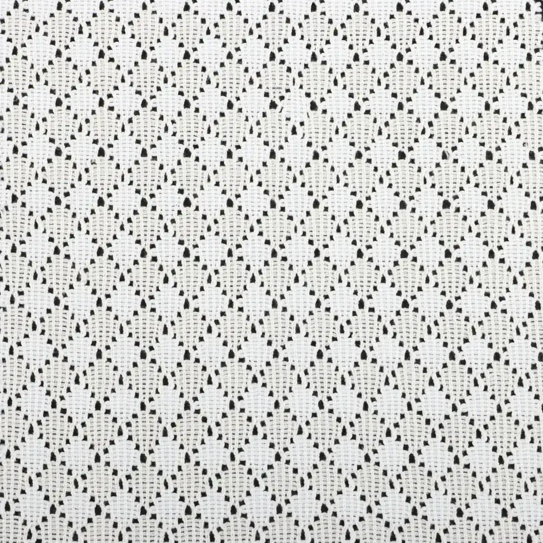 China Fabric for Ladies Vest ,Dresses (Cardigan Open)  Lace Knit Fabric Cotton Polyester Milky white color buy from China wholesaler bulk order at wholesale price free worldwide shipping Alibaba