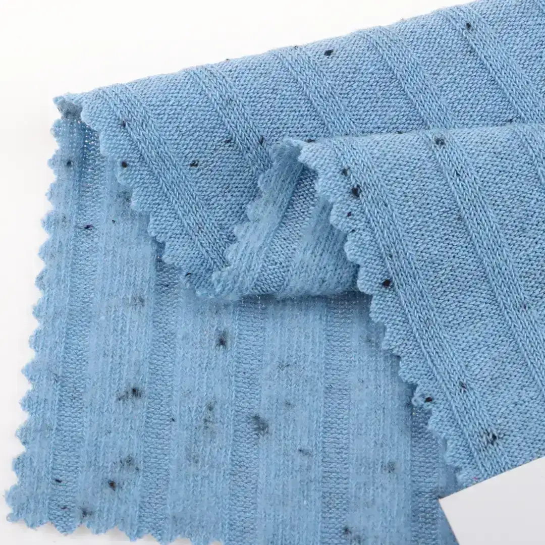 China Fabric for Open Cardigan  Rib Knit Fabric Polyester Spandex Rayon blue color buy from China wholesaler bulk order at wholesale price free worldwide shipping Alibaba