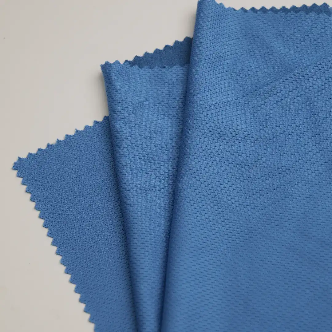 China Fabric for T-Shirt,Yoga Clothes,T-shirt ,Polo T-shirt  Birdeye Mesh Knit Fabric Polyester blue color buy from China wholesaler bulk order at wholesale price free worldwide shipping Alibaba