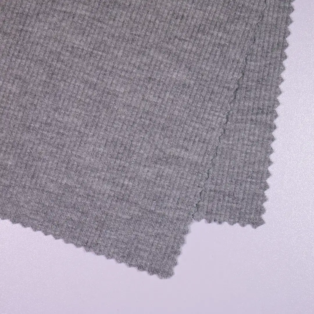 China Fabric for Tank Top,Open Cardigan  Rib Knit Fabric Polyester Spandex grey color buy from China wholesaler bulk order at wholesale price free worldwide shipping Alibaba