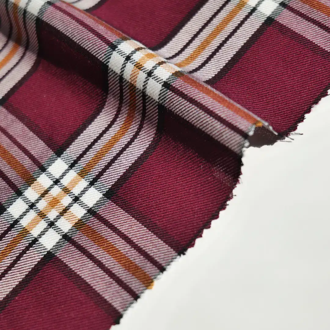 China Fabric for Shirt Cotton YD Twill Natural Woven Fabric Recycled Cotton Crimson red color buy from China wholesaler bulk order at wholesale price free worldwide shipping Alibaba