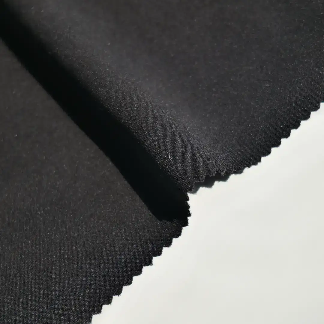 China Fabric for Jackets,Blouse Single Jersey Knit Fabric Polyester Spandex black color buy from China wholesaler bulk order at wholesale price free worldwide shipping Alibaba
