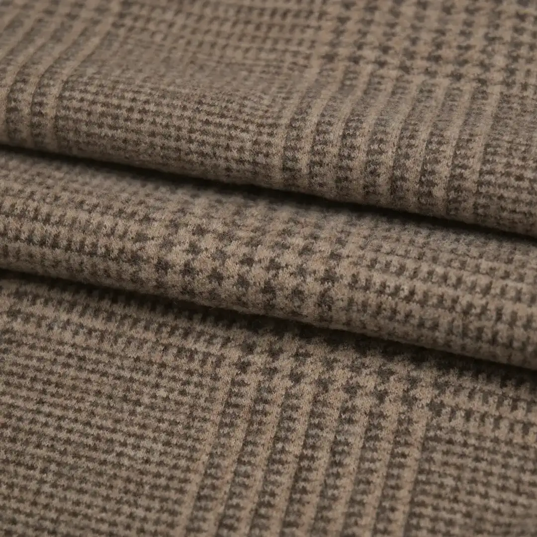 China Fabric for Jackets,Trench Coat,Overcoat Bristled fabric Knit Fabric Polyester Rayon Acrylic Khaki color buy from China wholesaler bulk order at wholesale price free worldwide shipping Alibaba
