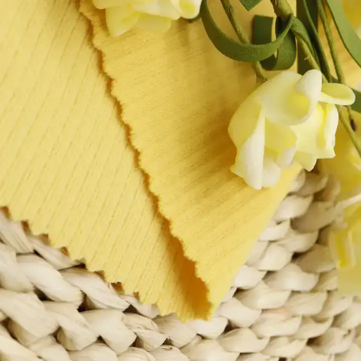China Fabric for Jackets,Tank Top,Ladies Vest ,Dresses (Pullover)  Rib Knit Fabric Spandex Polyester YELLOW color buy from China wholesaler bulk order at wholesale price free worldwide shipping Alibaba