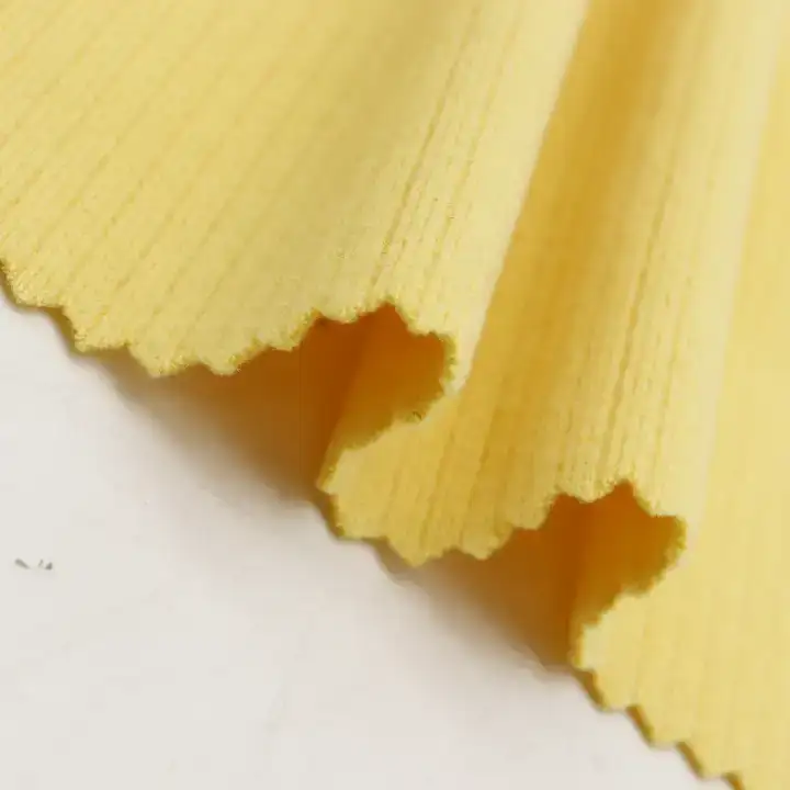 China Fabric for Jackets,Tank Top,Ladies Vest ,Dresses (Pullover)  Rib Knit Fabric Spandex Polyester YELLOW color buy from China wholesaler bulk order at wholesale price free worldwide shipping Alibaba