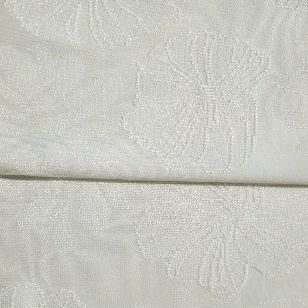 China Fabric for T-Shirt,Tank Top,Blouse,Dresses (Pullover)  Weft Jacquard Knit Fabric Polyester Spandex white color buy from China wholesaler bulk order at wholesale price free worldwide shipping Alibaba
