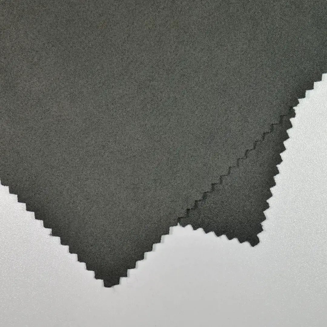 China Fabric for Jackets,Blazer Warp Suede Knit Fabric Polyester Spandex mud olive color buy from China wholesaler bulk order at wholesale price free worldwide shipping Alibaba