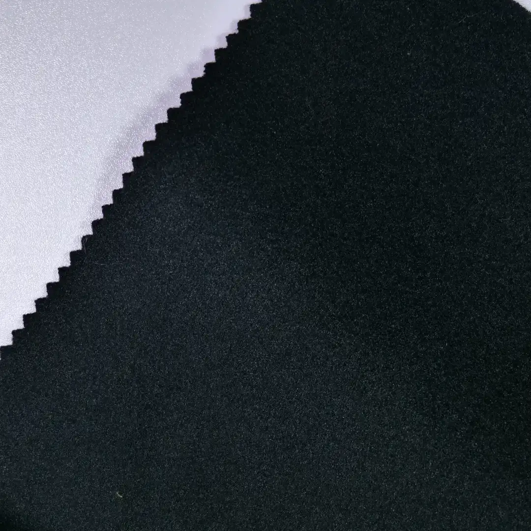 China Fabric for Jackets,Trench Coat,Overcoat Fleece Knit Fabric Polyester black color buy from China wholesaler bulk order at wholesale price free worldwide shipping Alibaba