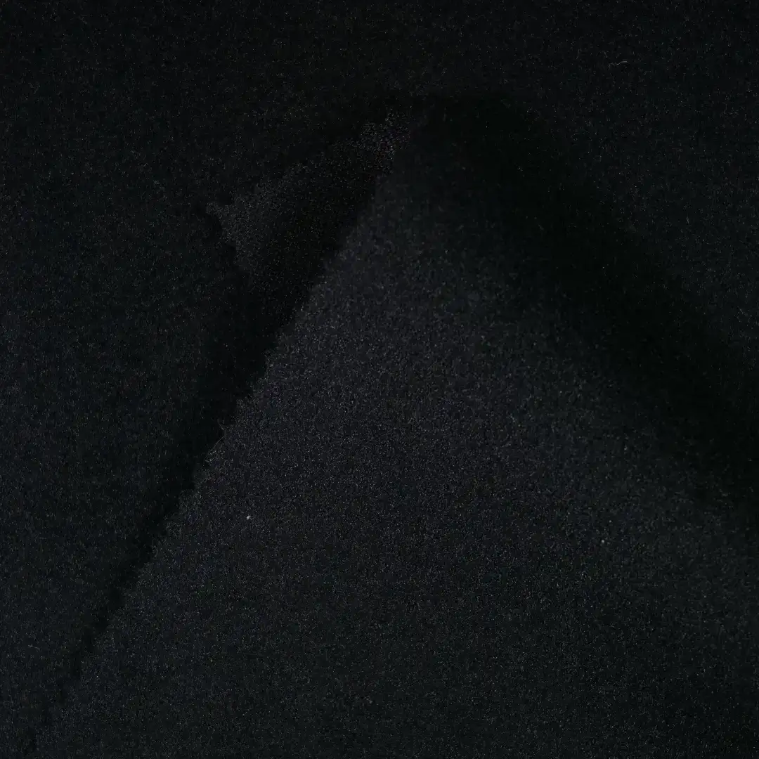 China Fabric for Jackets,Trench Coat,Overcoat Fleece Knit Fabric Polyester black color buy from China wholesaler bulk order at wholesale price free worldwide shipping Alibaba