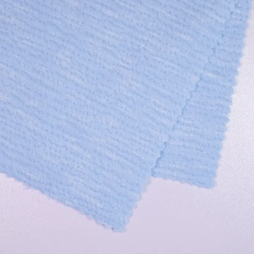 China Fabric for Blouse,Hoodie,Sweatshirt Jacquard Knit Fabric Polyester Rayon Spandex blue color buy from China wholesaler bulk order at wholesale price free worldwide shipping Alibaba