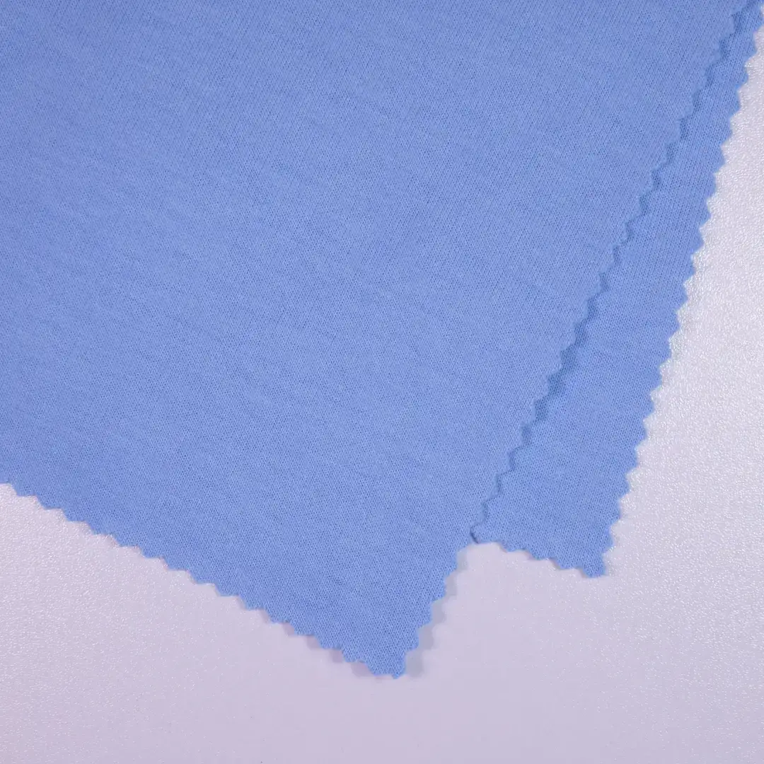 China Fabric for Hoodie,Sweatshirt Interlock Knit Fabric Cotton Polyester Elastane blue color buy from China wholesaler bulk order at wholesale price free worldwide shipping Alibaba