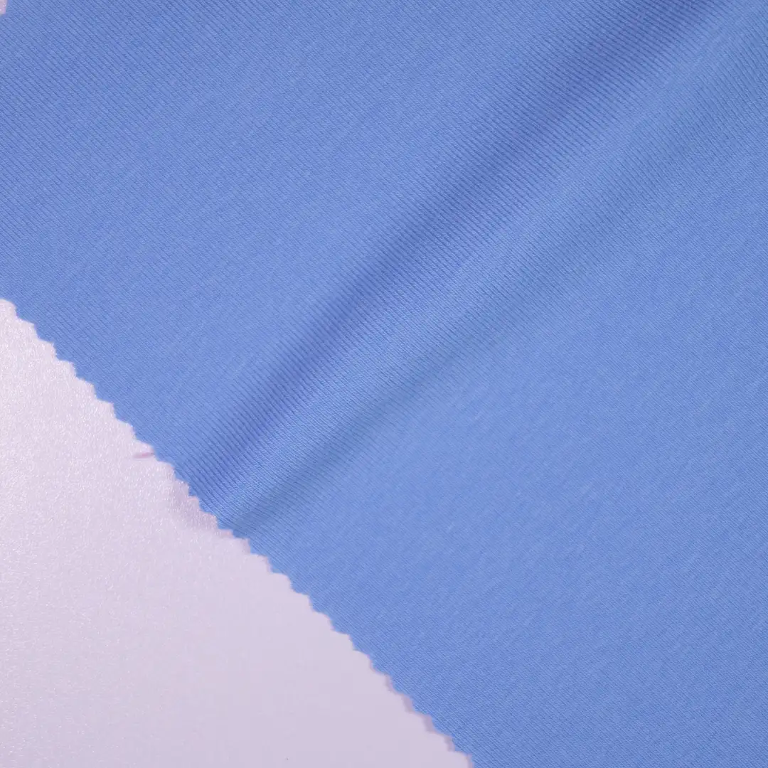 China Fabric for Blazer,Tank Top,Hoodie  ,Sweatshirt Interlock Knit Fabric Cotton Spandex blue color buy from China wholesaler bulk order at wholesale price free worldwide shipping Alibaba