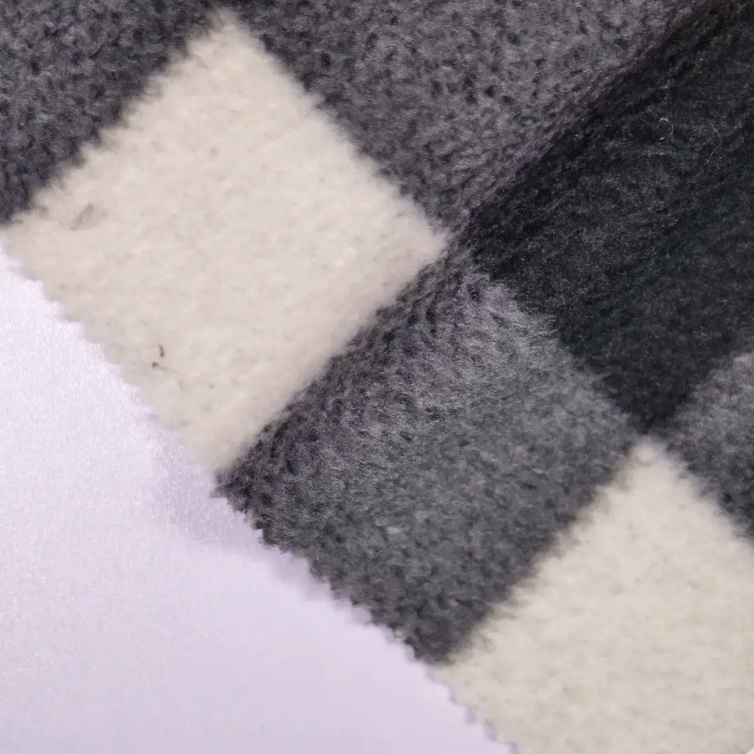China Fabric for Crop Top Polar Fleece Knit Fabric Polyester white&black&grey color buy from China wholesaler bulk order at wholesale price free worldwide shipping Alibaba