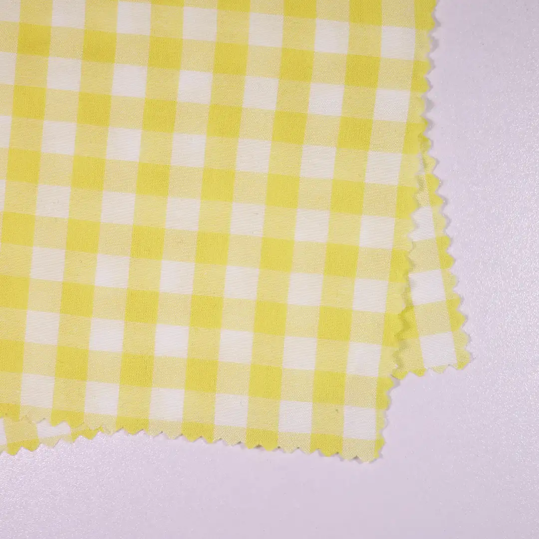 China Fabric for Blouse,Over Shirt Yarn Dyed Check Woven Blended Fabric Cotton Polyester yellow color buy from China wholesaler bulk order at wholesale price free worldwide shipping Alibaba