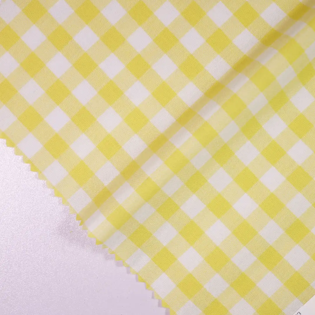 China Fabric for Blouse,Over Shirt Yarn Dyed Check Woven Blended Fabric Cotton Polyester yellow color buy from China wholesaler bulk order at wholesale price free worldwide shipping Alibaba