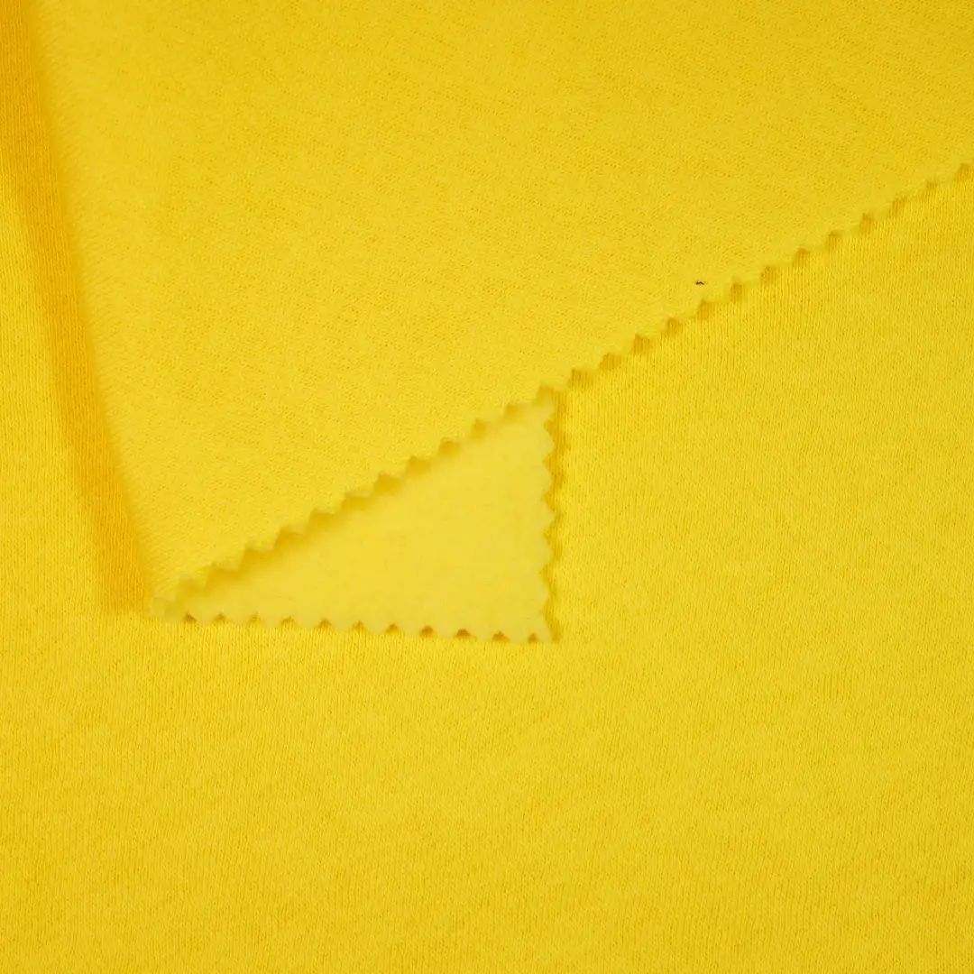 China Fabric for Hoodie Fleece Knit Fabric Cotton Polyester yellow color buy from China wholesaler bulk order at wholesale price free worldwide shipping Alibaba