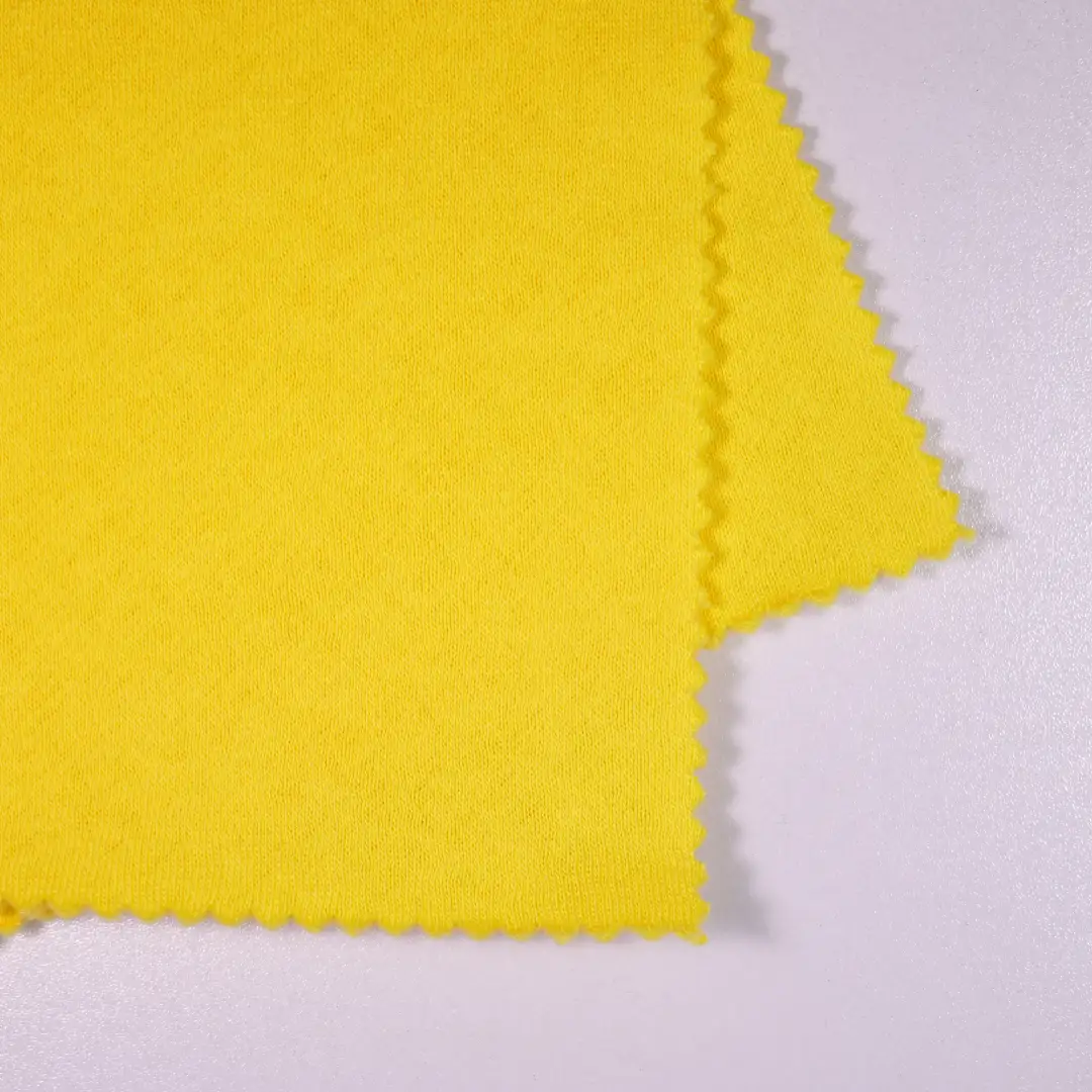China Fabric for Hoodie Fleece Knit Fabric Cotton Polyester yellow color buy from China wholesaler bulk order at wholesale price free worldwide shipping Alibaba