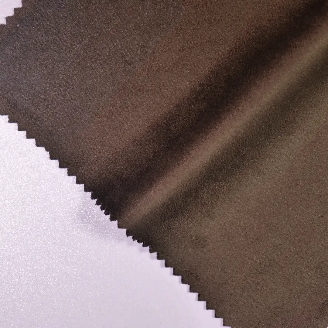 China Fabric for Jackets,Uniform Suede Knit Fabric Polyester Spandex brown color buy from China wholesaler bulk order at wholesale price free worldwide shipping Alibaba
