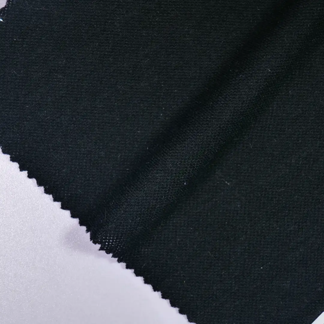 China Fabric for T-Shirt,Polo Shirt Pique Knit Fabric Polyester Wool black color buy from China wholesaler bulk order at wholesale price free worldwide shipping Alibaba