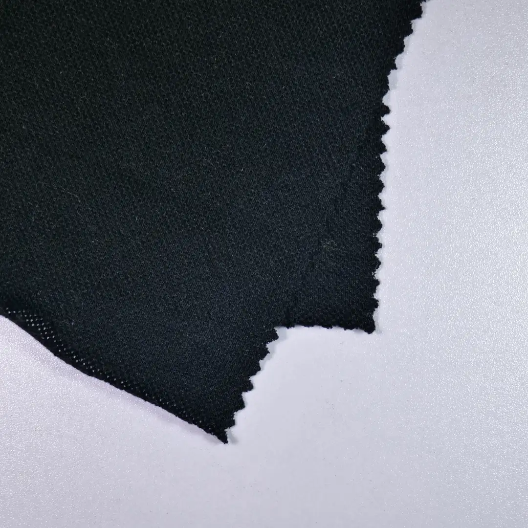 China Fabric for T-Shirt,Polo Shirt Pique Knit Fabric Polyester Wool black color buy from China wholesaler bulk order at wholesale price free worldwide shipping Alibaba