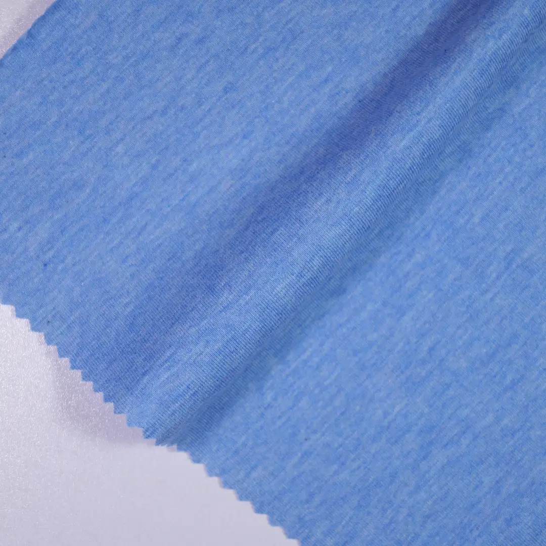 China Fabric for T-Shirt,Polo Shirt,Tank Top Single Jersey Knit Fabric Cotton Polyester blue color buy from China wholesaler bulk order at wholesale price free worldwide shipping Alibaba