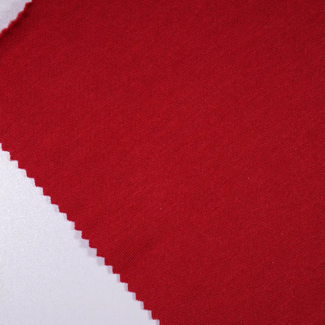 China Fabric for Sweatshirt Fleece Knit Fabric Cotton Polyester red color buy from China wholesaler bulk order at wholesale price free worldwide shipping Alibaba