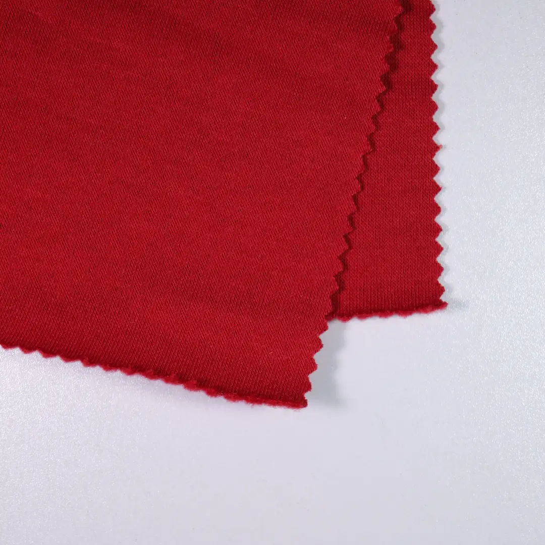 China Fabric for Sweatshirt Fleece Knit Fabric Cotton Polyester red color buy from China wholesaler bulk order at wholesale price free worldwide shipping Alibaba